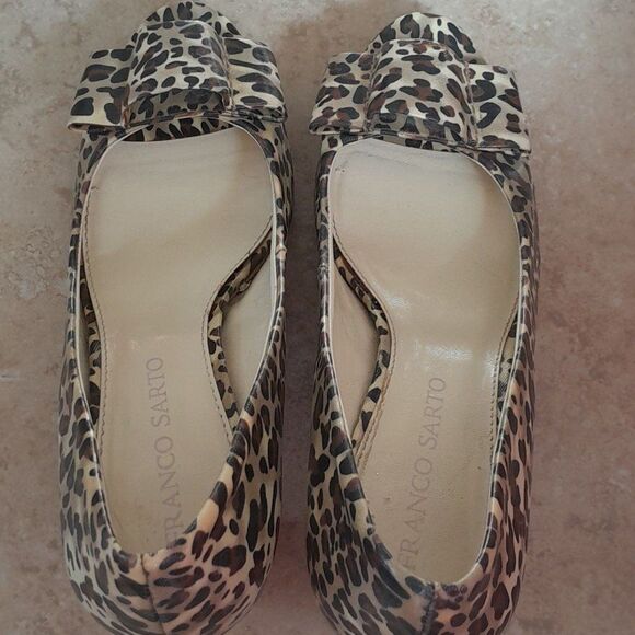 Franco Sarto Vice, Animal Print platform, High Chunk Heel, Peep Toe Shoes - Picture 12 of 12